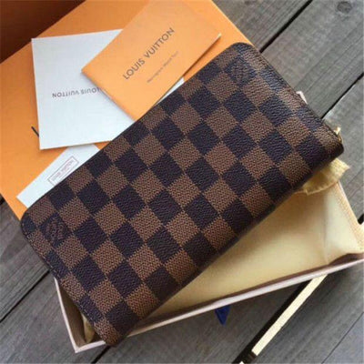( LV ) High Quality Zipper Wallet With Dust Cover,Brand Card &amp; Brand Box Same as Picture