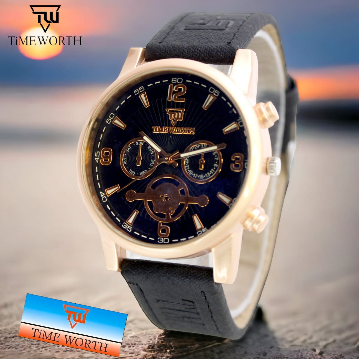 Timeworth Chronograph Round Dial Stylish Watch