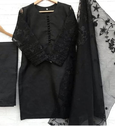 3 Pcs Beautiful Katan Silk Suit for women and young girls