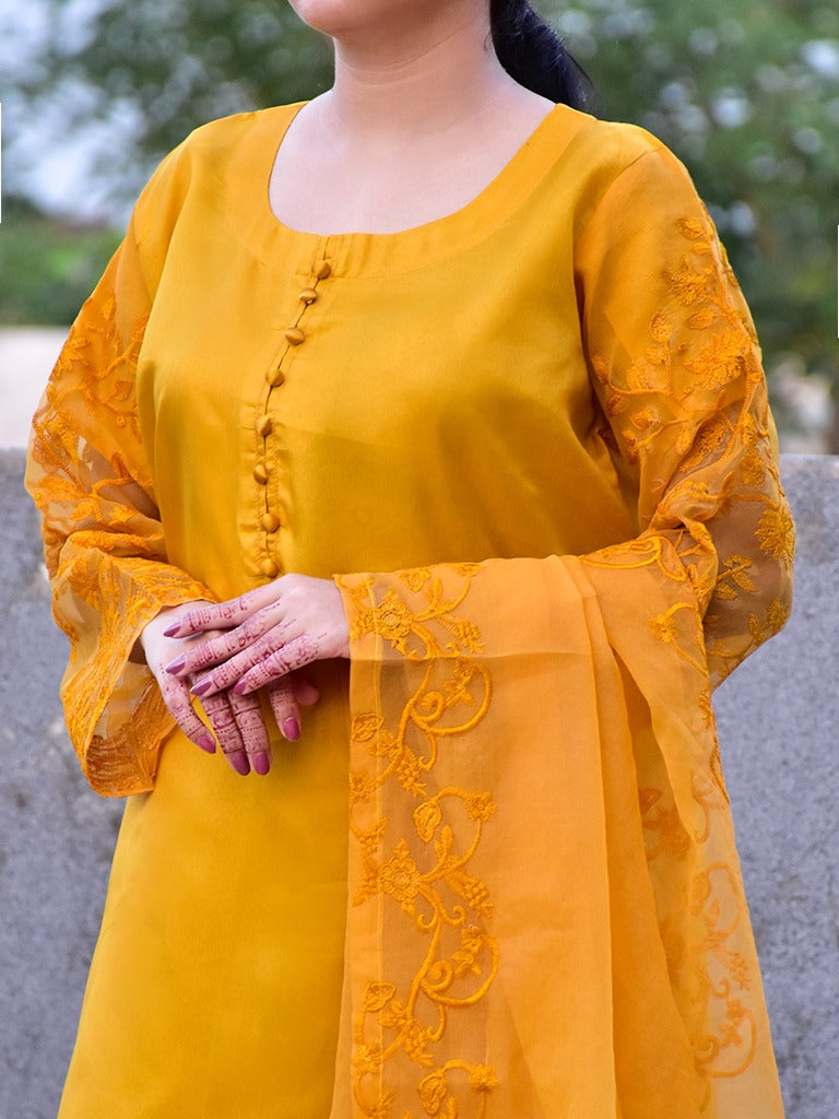 3 Pcs Beautiful Katan Silk Suit for women and young girls