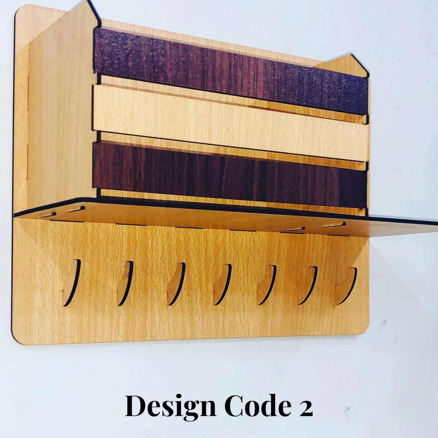 Wooden Key Holder With Tissue Holder
